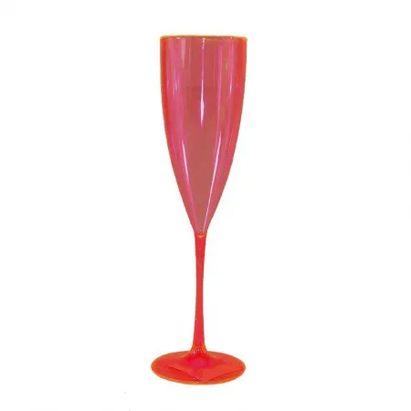 Taca Champagne 180ml Vermelho Transp